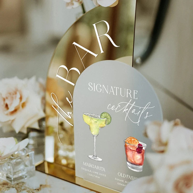 Luxury Arch Wedding Bar Sign