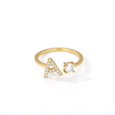 Zircon Initial Letter Ring