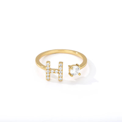 Zircon Initial Letter Ring