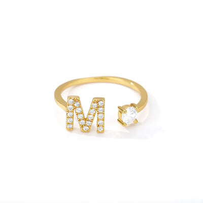 Zircon Initial Letter Ring