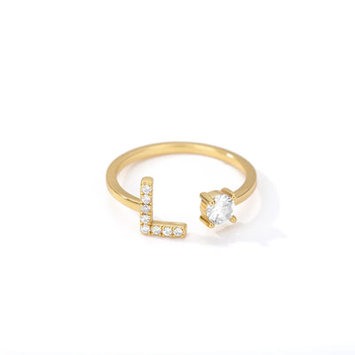 Zircon Initial Letter Ring