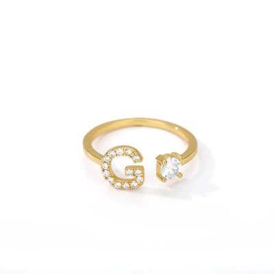 Zircon Initial Letter Ring