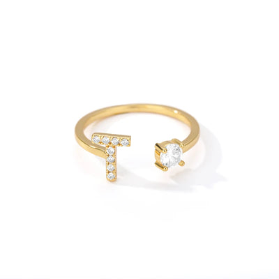 Zircon Initial Letter Ring