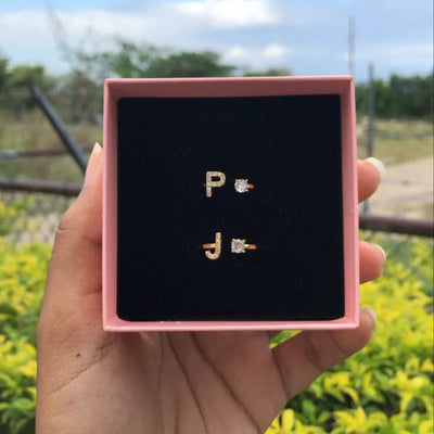 Zircon Initial Letter Ring