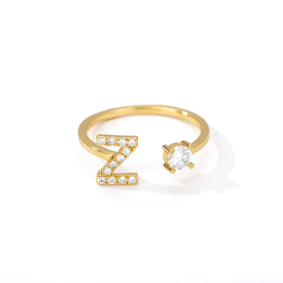 Zircon Initial Letter Ring