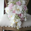 DIY Real Look Luxury Bridal Bouquet White Orchids & Pink Roses