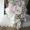 DIY Real Look Luxury Bridal Bouquet White Orchids & Pink Roses