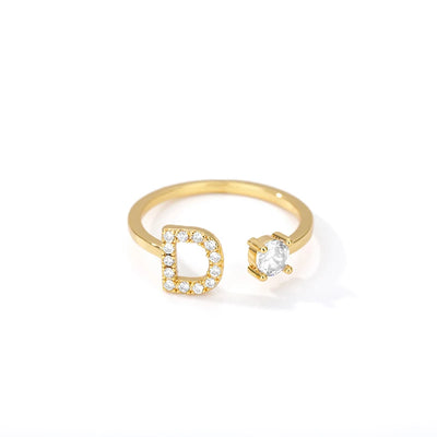 Zircon Initial Letter Ring