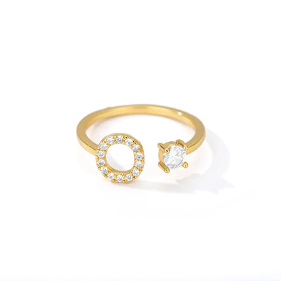 Zircon Initial Letter Ring