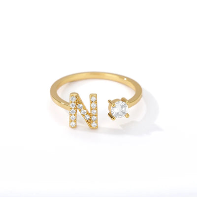 Zircon Initial Letter Ring