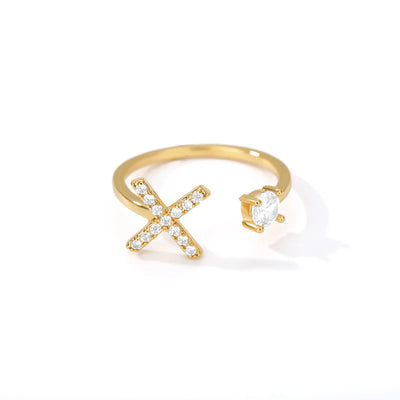 Zircon Initial Letter Ring