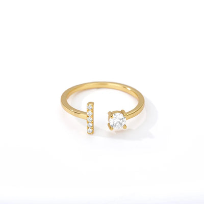 Zircon Initial Letter Ring