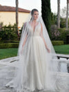 Elegance Unveiled: Two-Tier Cathedral Bridal Veil with Long Blusher