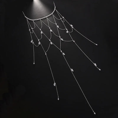 Cascading Pearls: Bridal Head Chain