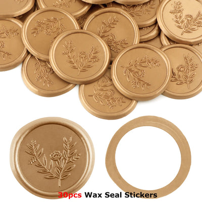 Gold Wax Seal Stickers – Elegant Flora & Fauna Designs