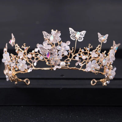 Whimsical Butterfly Garden Crystal Tiara