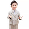 Timeless Beige Plaid Boys Suit Set