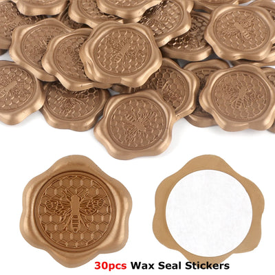 Gold Wax Seal Stickers – Elegant Flora & Fauna Designs