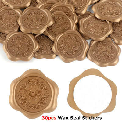 Gold Wax Seal Stickers – Elegant Flora & Fauna Designs