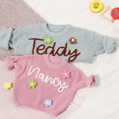 Embroidered Kids Knit Jumper