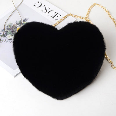 Plush Love Heart Evening Bag