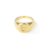 Gold Goth Initial Signet Ring