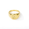 Gold Goth Initial Signet Ring