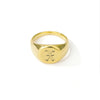 Gold Goth Initial Signet Ring