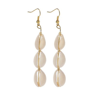 Cowrie Seashell Drop Earrings